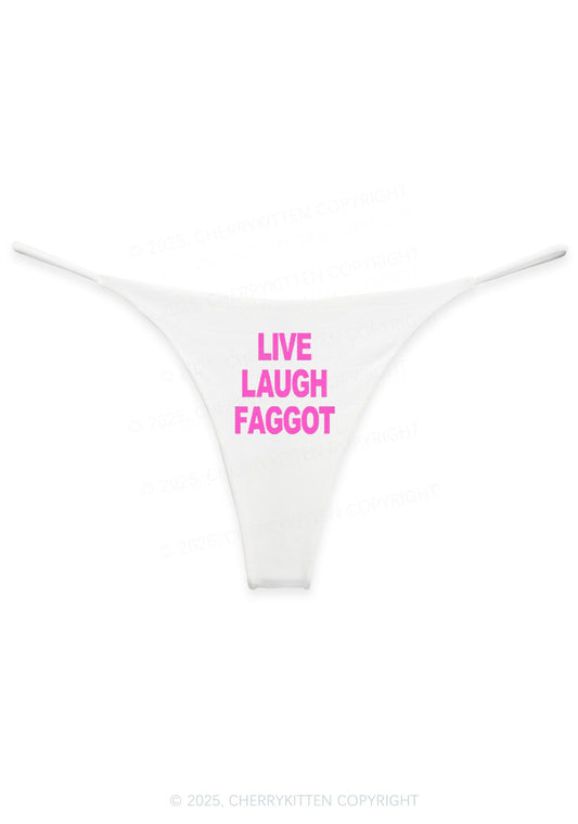 Live Laugh Faggot Pride Y2K Bikini String Thong Cherrykitten