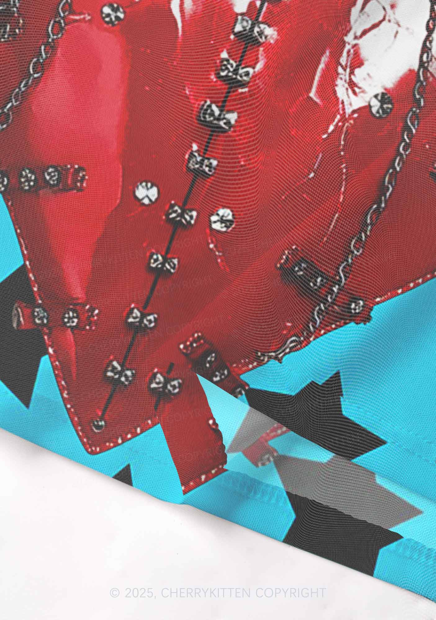 Punk Red Heart Y2K Mesh Cami Tank Cherrykitten