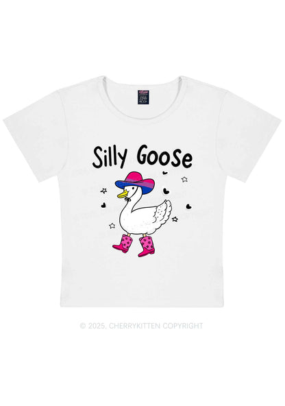 Silly Goose Bisexual Pride Y2K Baby Tee Cherrykitten