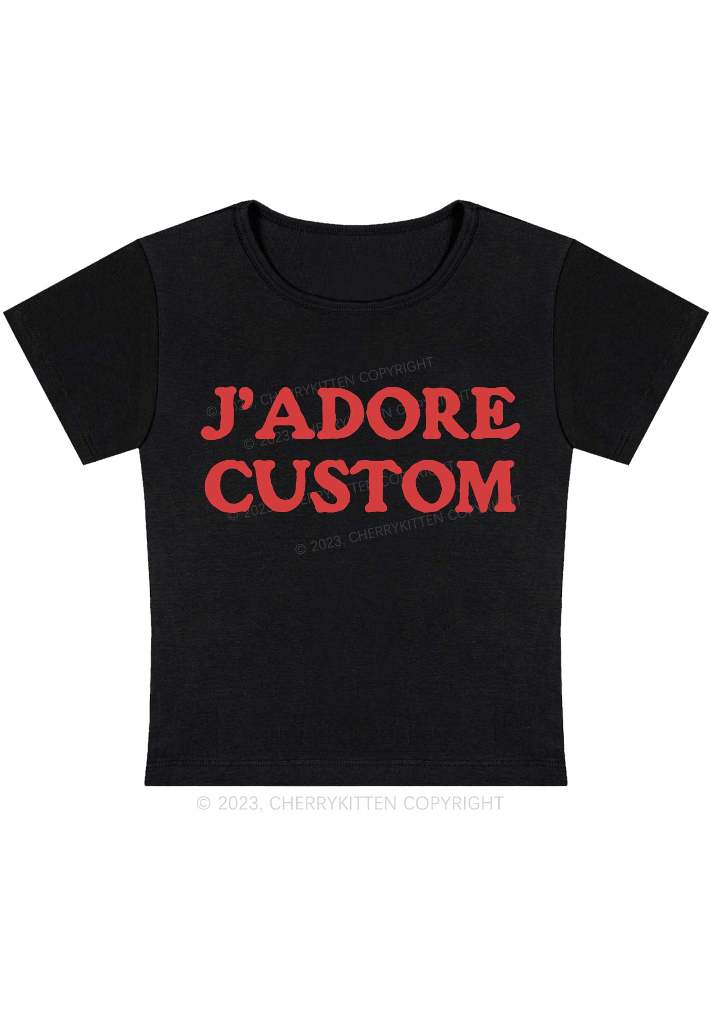 J'adore Custom Y2K Baby Tee Cherrykitten