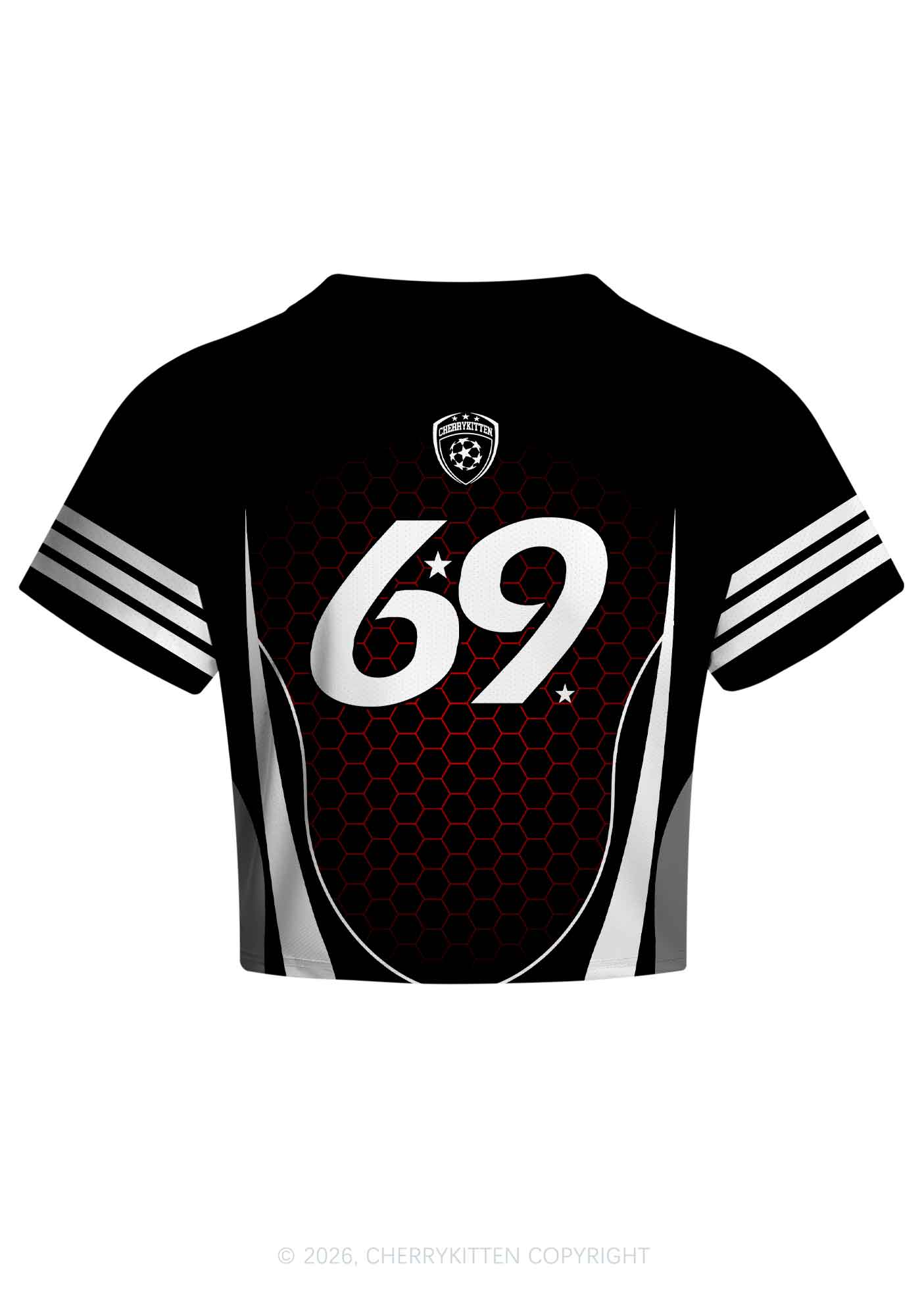 Black He Him Hole Pride Y2K Crop Football Jersey Shirts Cherrykitten