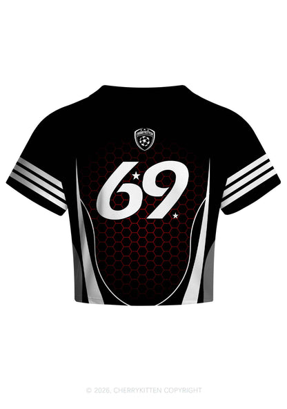 Black He Him Hole Pride Y2K Crop Football Jersey Shirts Cherrykitten