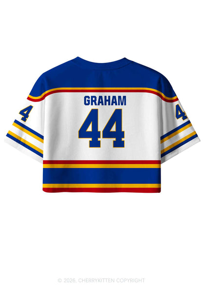 Retro White Hockey Team GG Y2K Crop Sport Jersey Shirts Cherrykitten