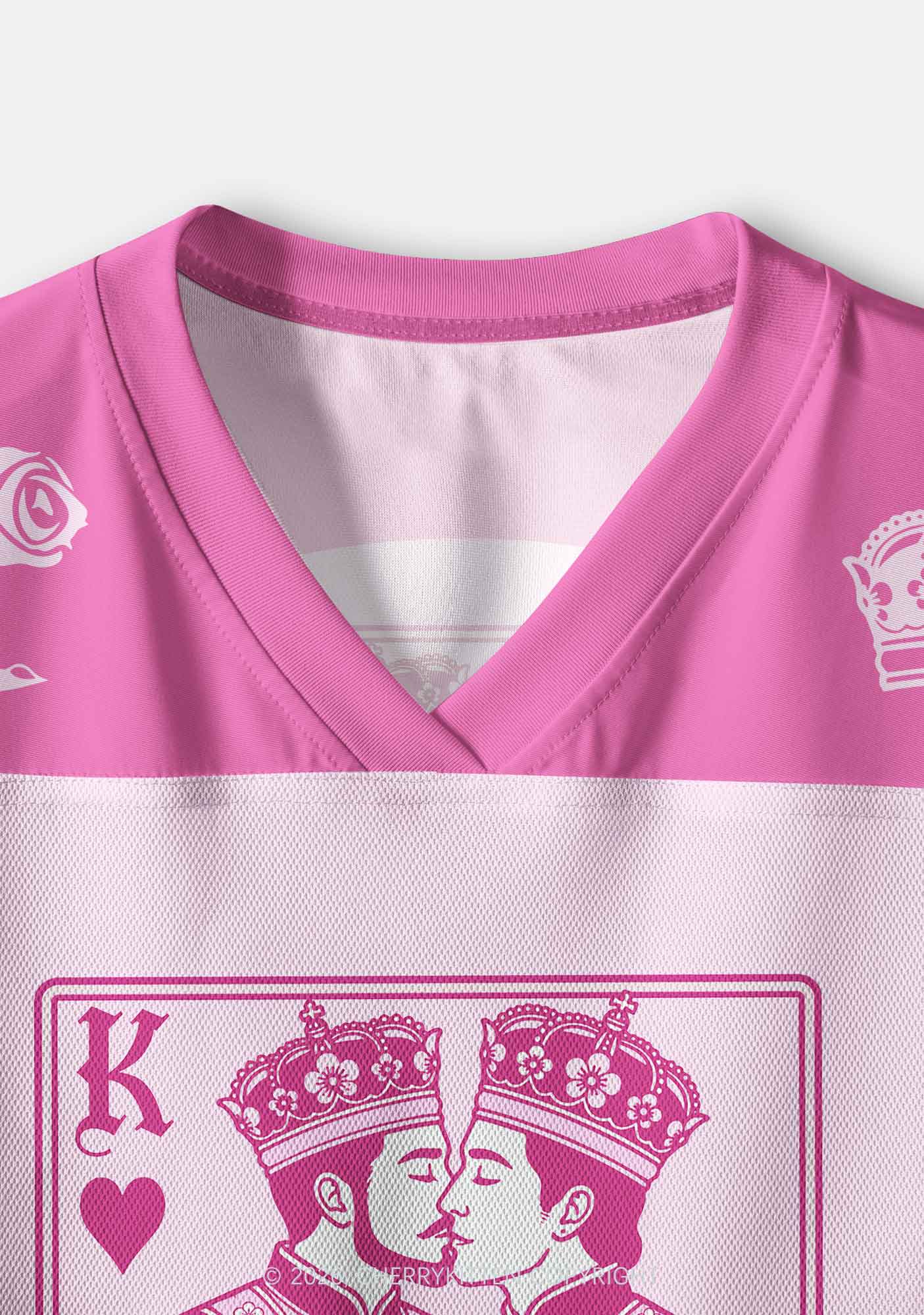 Pink Floral Two Kings Pride Y2K Crop Sport Jersey Shirts Cherrykitten