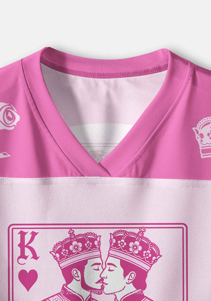 Pink Floral Two Kings Pride Y2K Crop Sport Jersey Shirts Cherrykitten