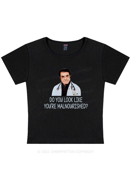 Curvy You're Malnourished Y2K Baby Tee Cherrykitten