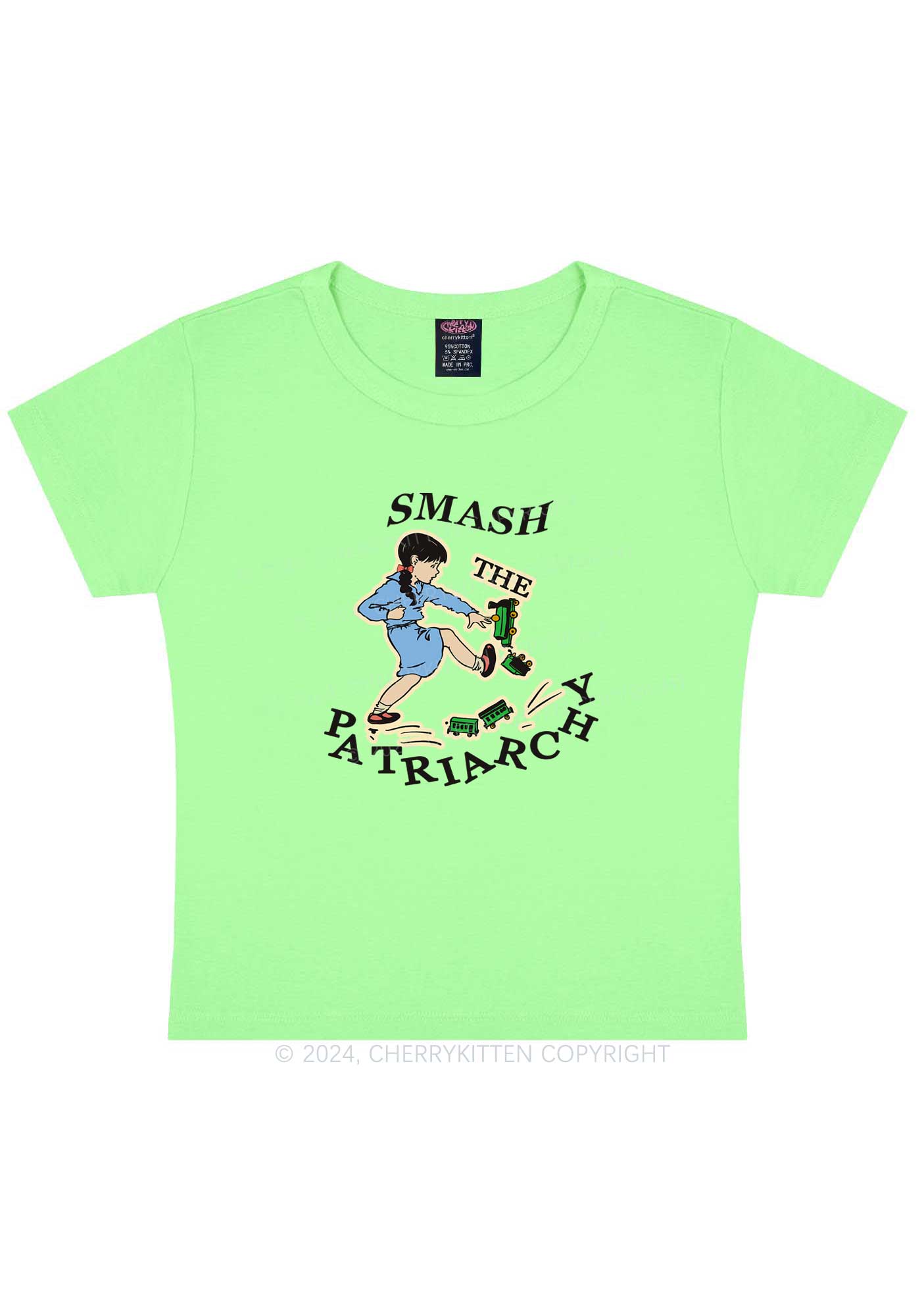 Smash The Patriarchy Y2K Baby Tee Cherrykitten
