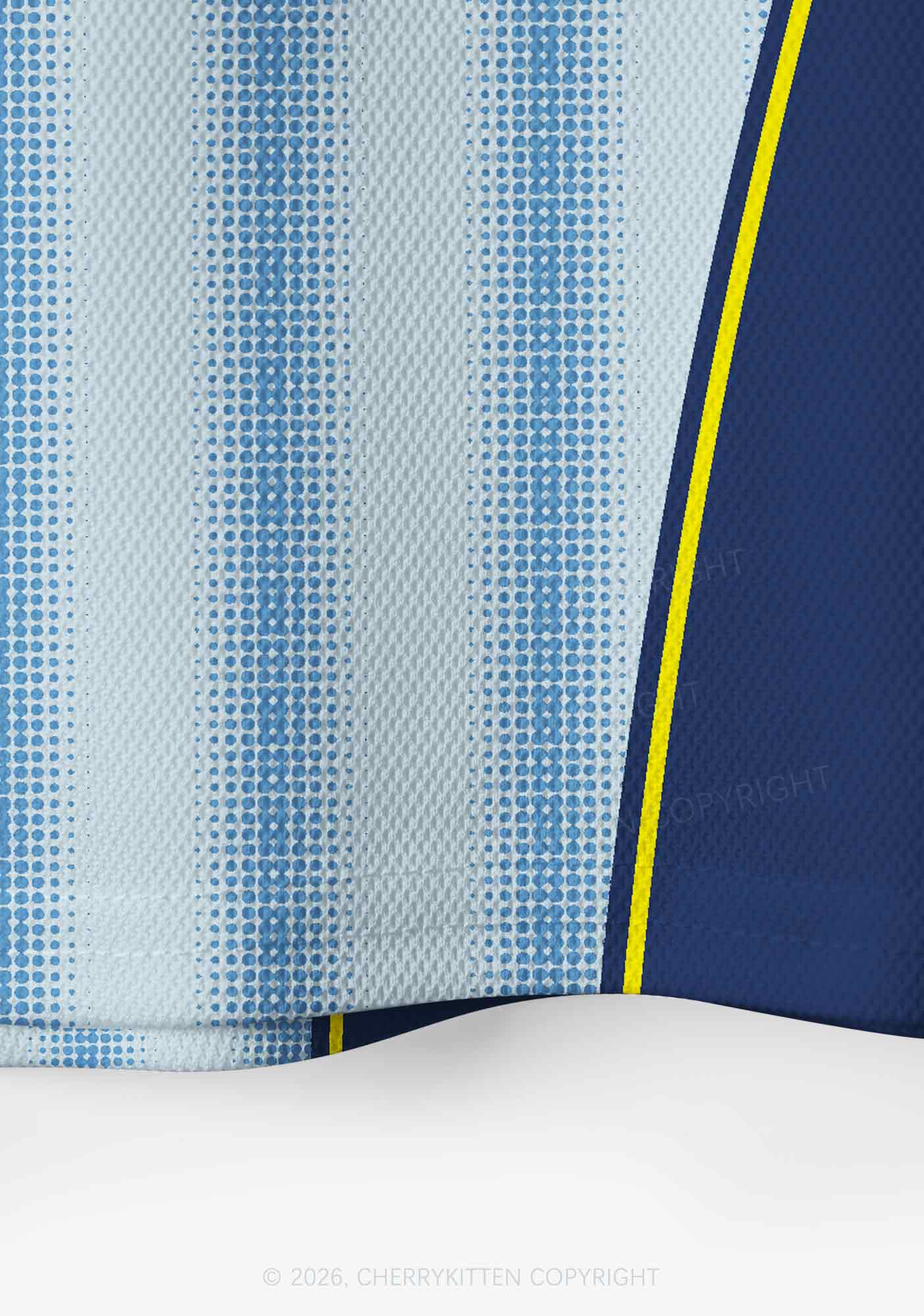 Blue Stripes Faggot Pride Y2K Crop Sport Jersey Shirts Cherrykitten