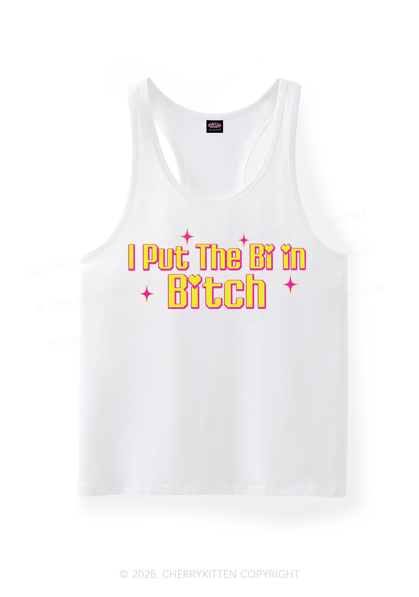 Put The Bi In Bxxch Pride Y2K Men Racerback Tank Top Cherrykitten