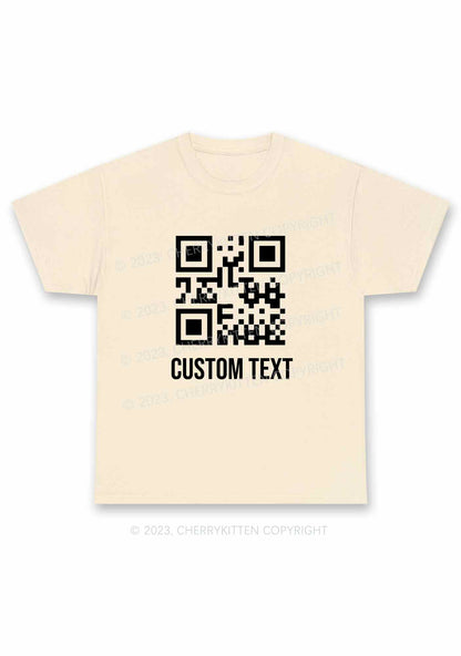 Custom Text QR Code Y2K Chunky Shirt Cherrykitten