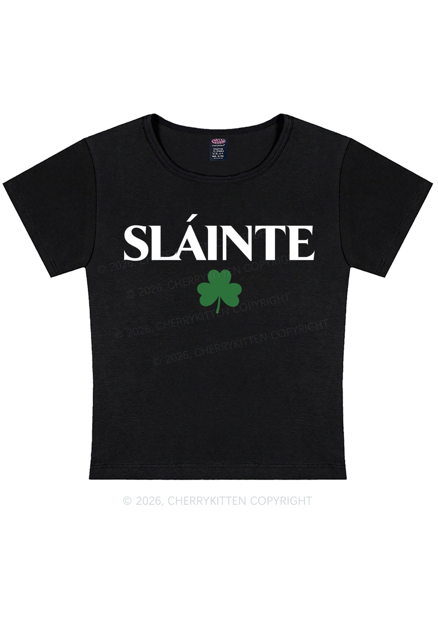 Slainte St Patricks Y2K Baby Tee Cherrykitten