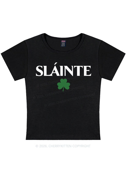 Slainte St Patricks Y2K Baby Tee Cherrykitten