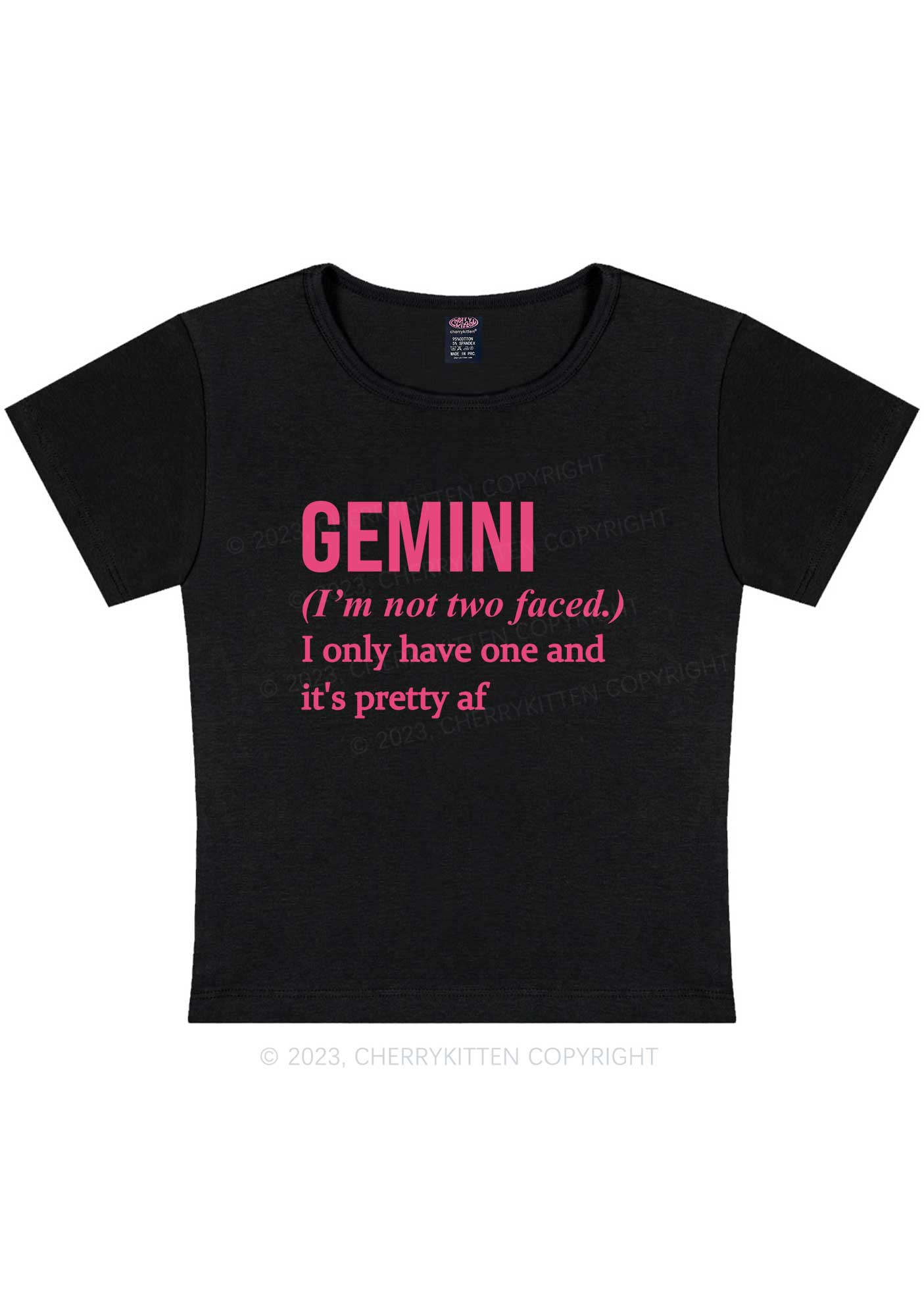 Curvy Pretty Gemini Y2K Baby Tee Cherrykitten