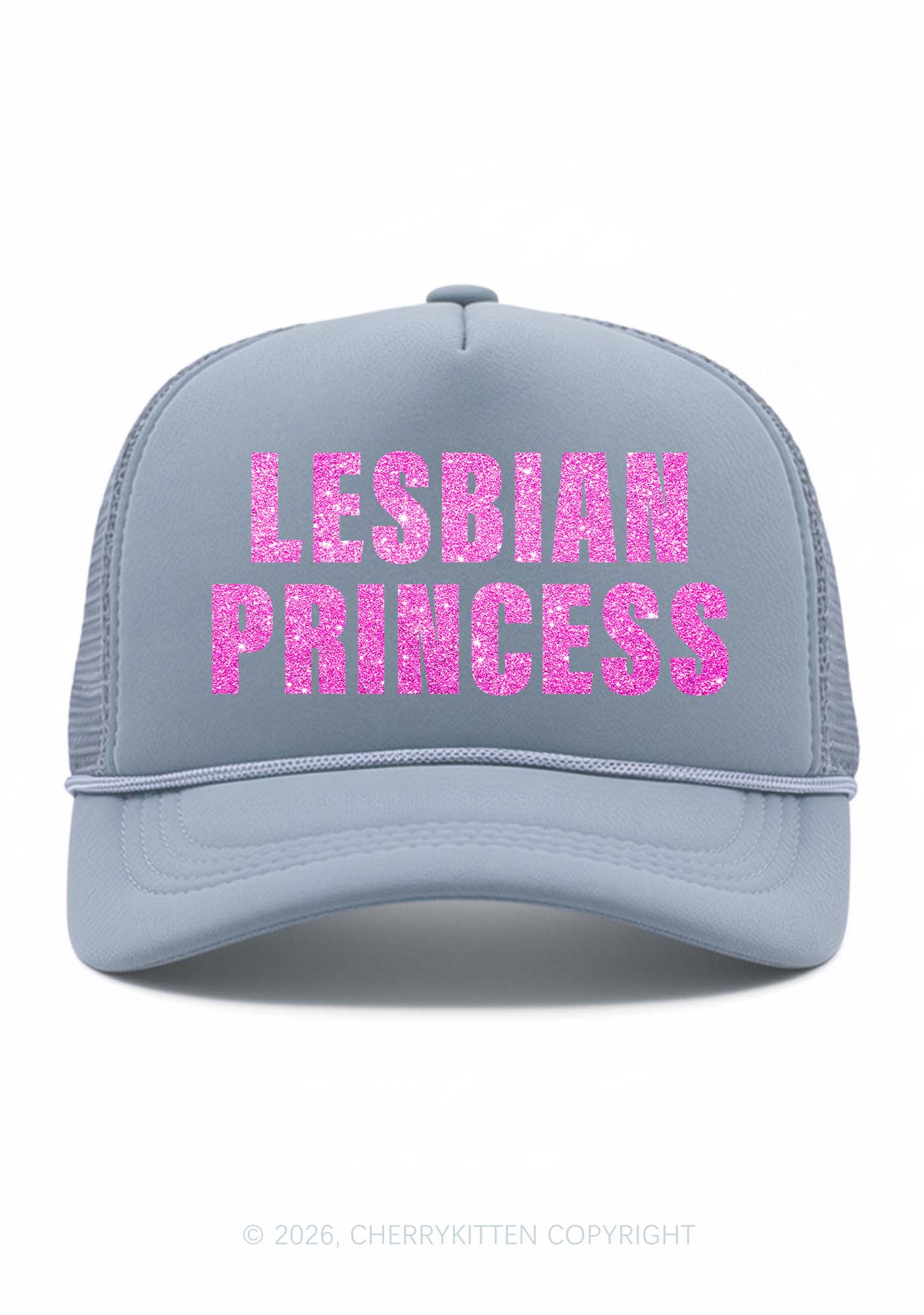 Glitter Lesbian Princess Pride Y2K Trucker Hat Cherrykitten