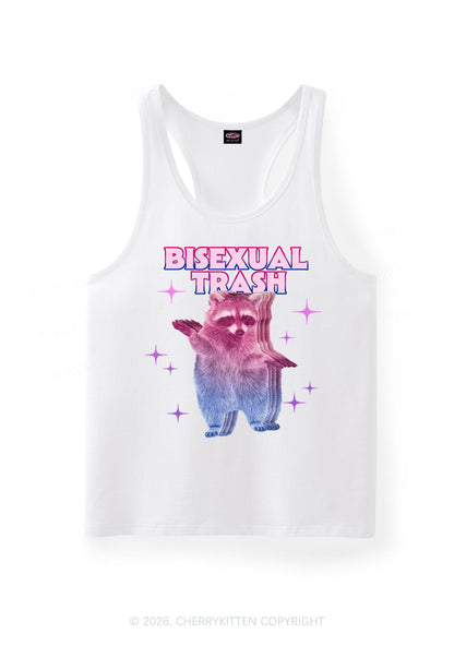 Bisexual Trash Raccoon Pride Y2K Men Racerback Tank Top Cherrykitten