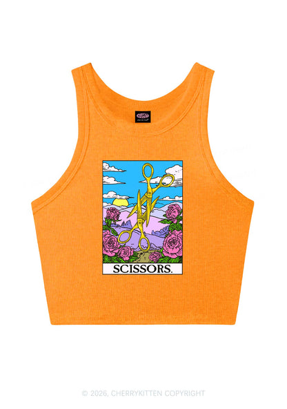 Yellow Scissors Pride Y2K Crop Tank Top Cherrykitten