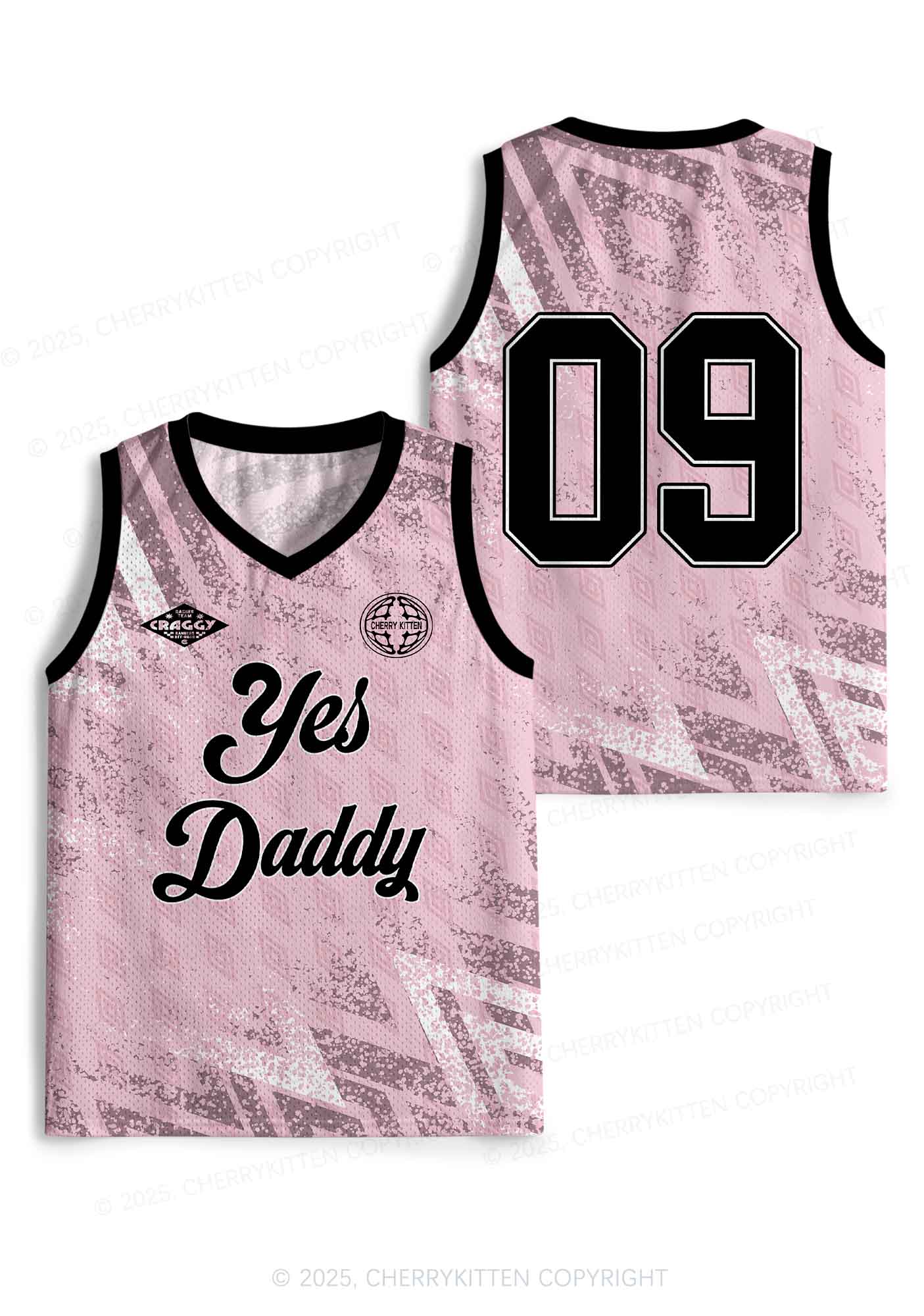 Custom Pink Yes Daddy Y2K Sport Jersey Tank Cherrykitten