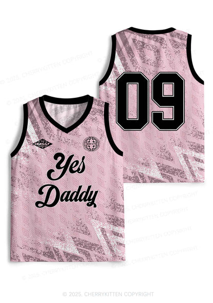 Custom Pink Yes Daddy Y2K Sport Jersey Tank Cherrykitten