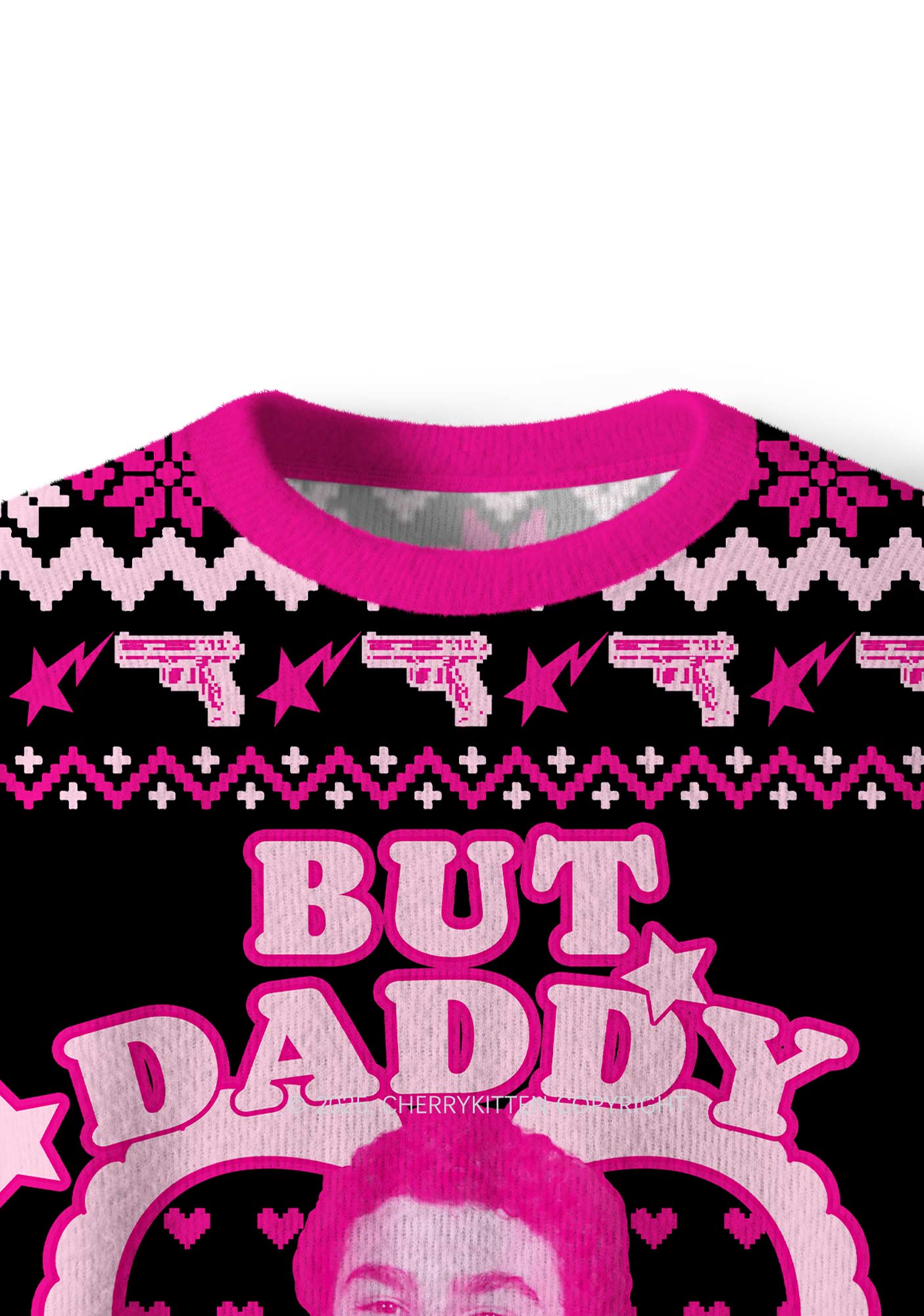 Daddy I Love Him Luigi Y2K Christmas Knit Sweatshirt Cherrykitten