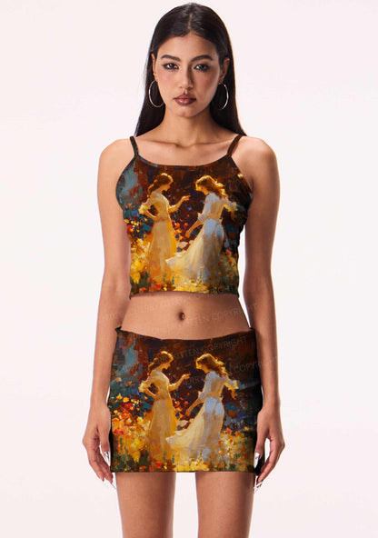 Dancing In Garden Pride Y2K Print Cami Crop Top Cherrykitten