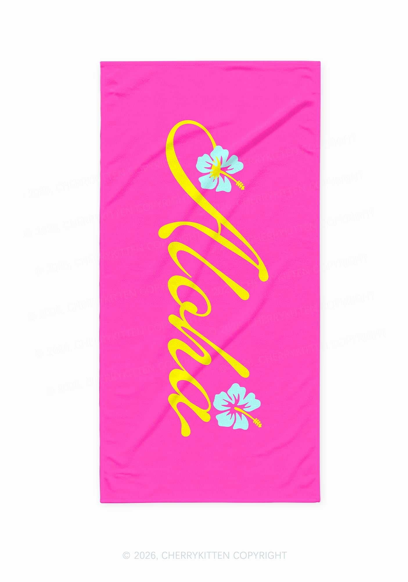 Aloha Hibiscus Y2K Beach Towel Cherrykitten