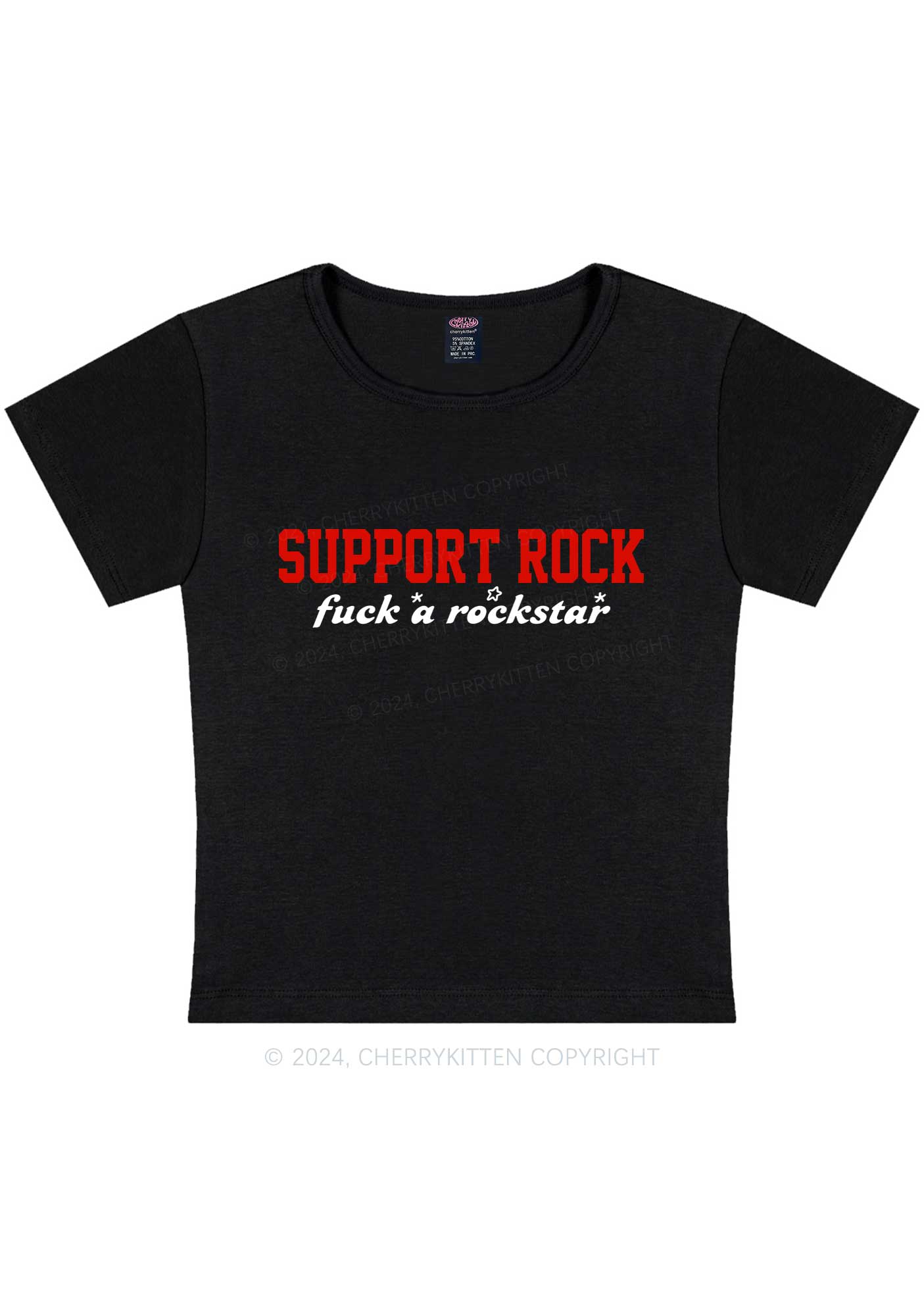 Support Rock Y2K Baby Tee Cherrykitten