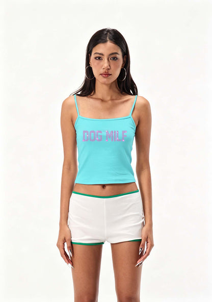 Rhinestone Dog Mxxf Y2K Spaghetti Strap Cami Cherrykitten