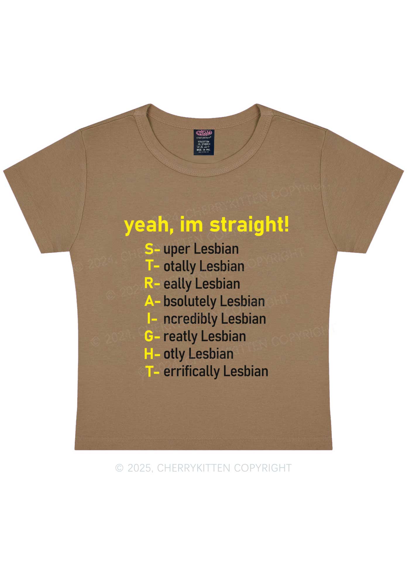Straight Lesbian Y2K Baby Tee Cherrykitten
