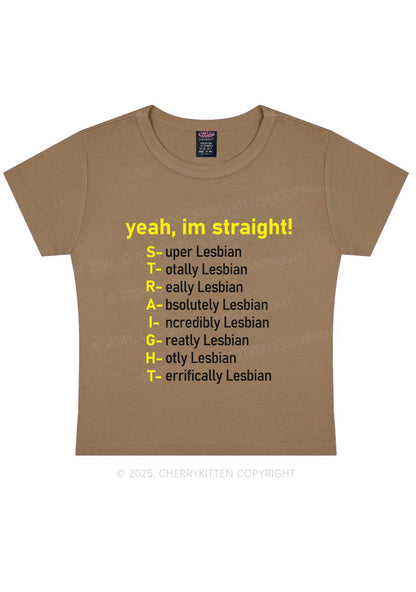 Straight Lesbian Y2K Baby Tee Cherrykitten