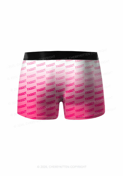Faded Pink Faggot Pride Y2K Print Men Boxer Briefs Cherrykitten