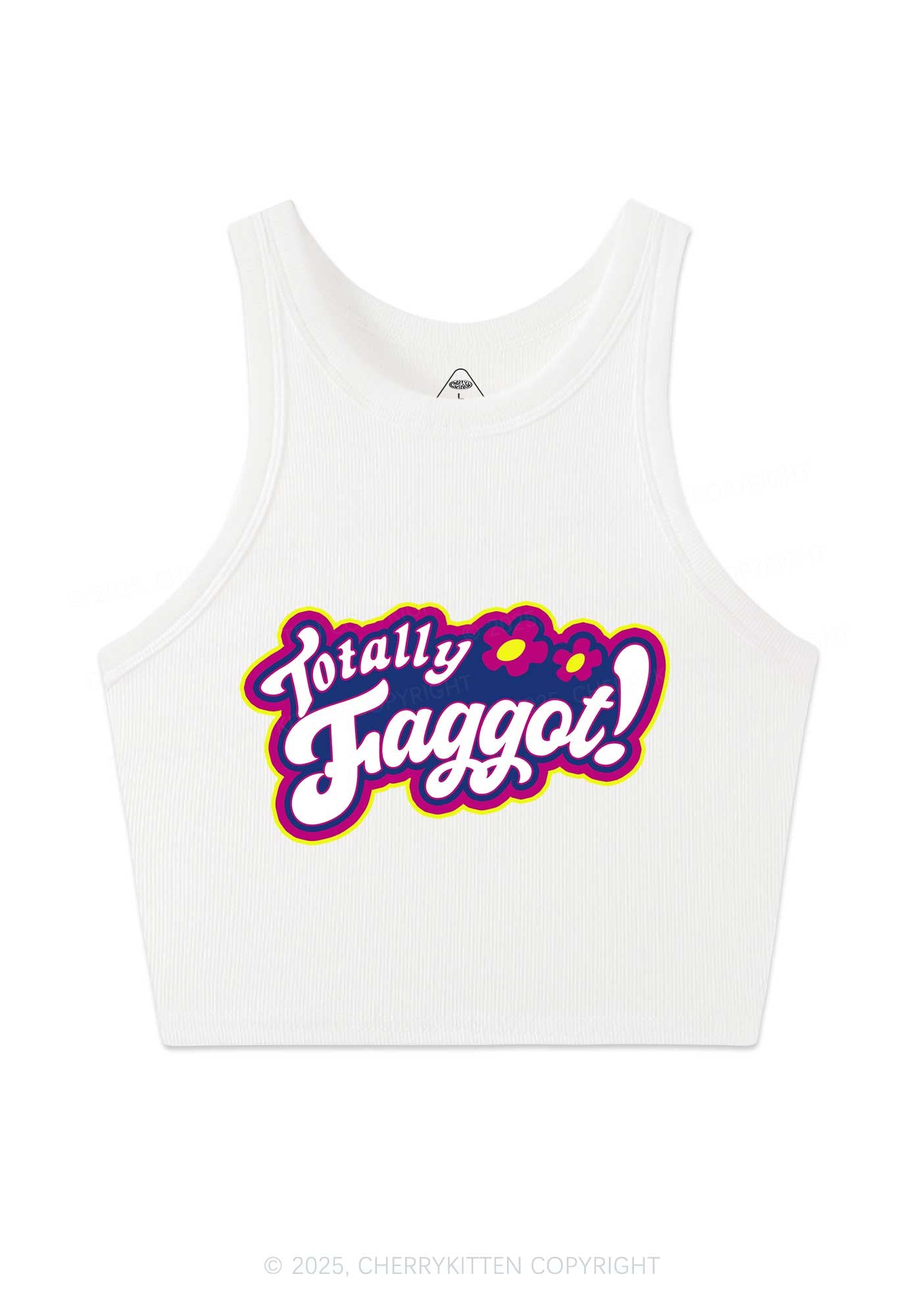 Totally Faggot Pride Y2K Crop Tank Top Cherrykitten