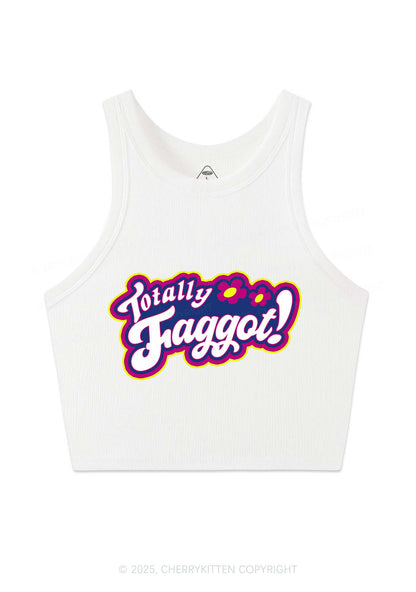 Totally Faggot Pride Y2K Crop Tank Top Cherrykitten