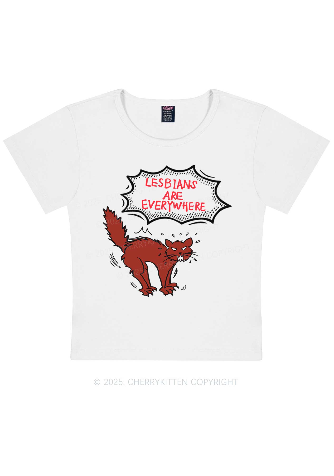Lesbians Are Everywhere Y2K Baby Tee Cherrykitten