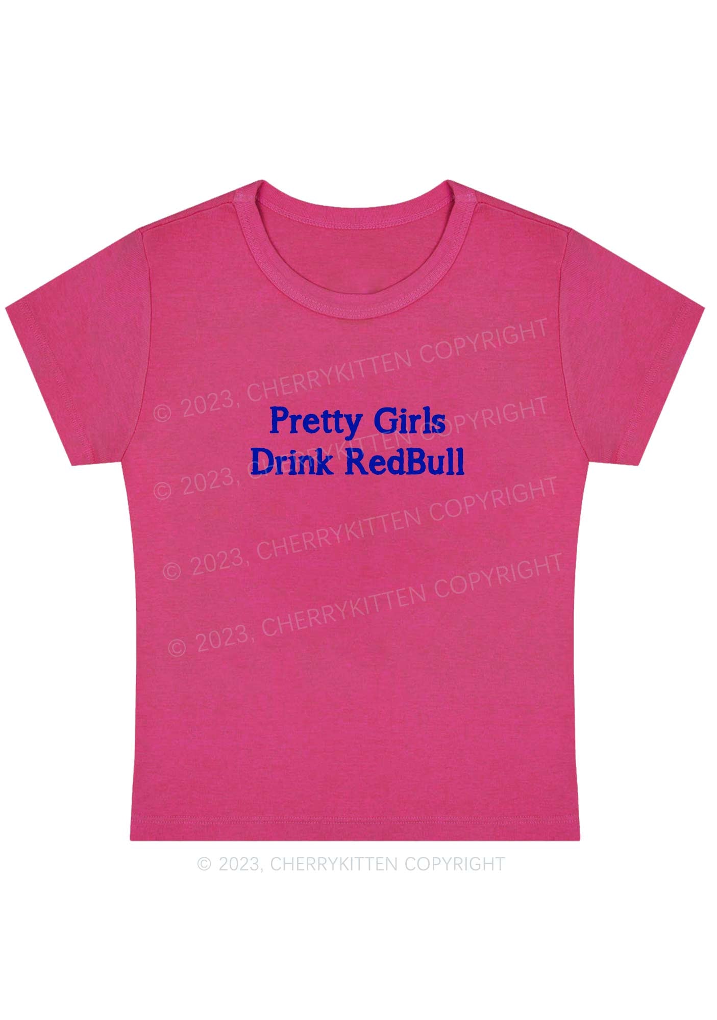 Pretty Girls Drink Redbull Y2K Baby Tee Cherrykitten