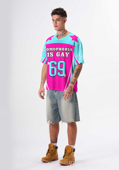 Hot Pink Homophobia Is Gay Pride Y2K Sport Jersey Shirts Cherrykitten