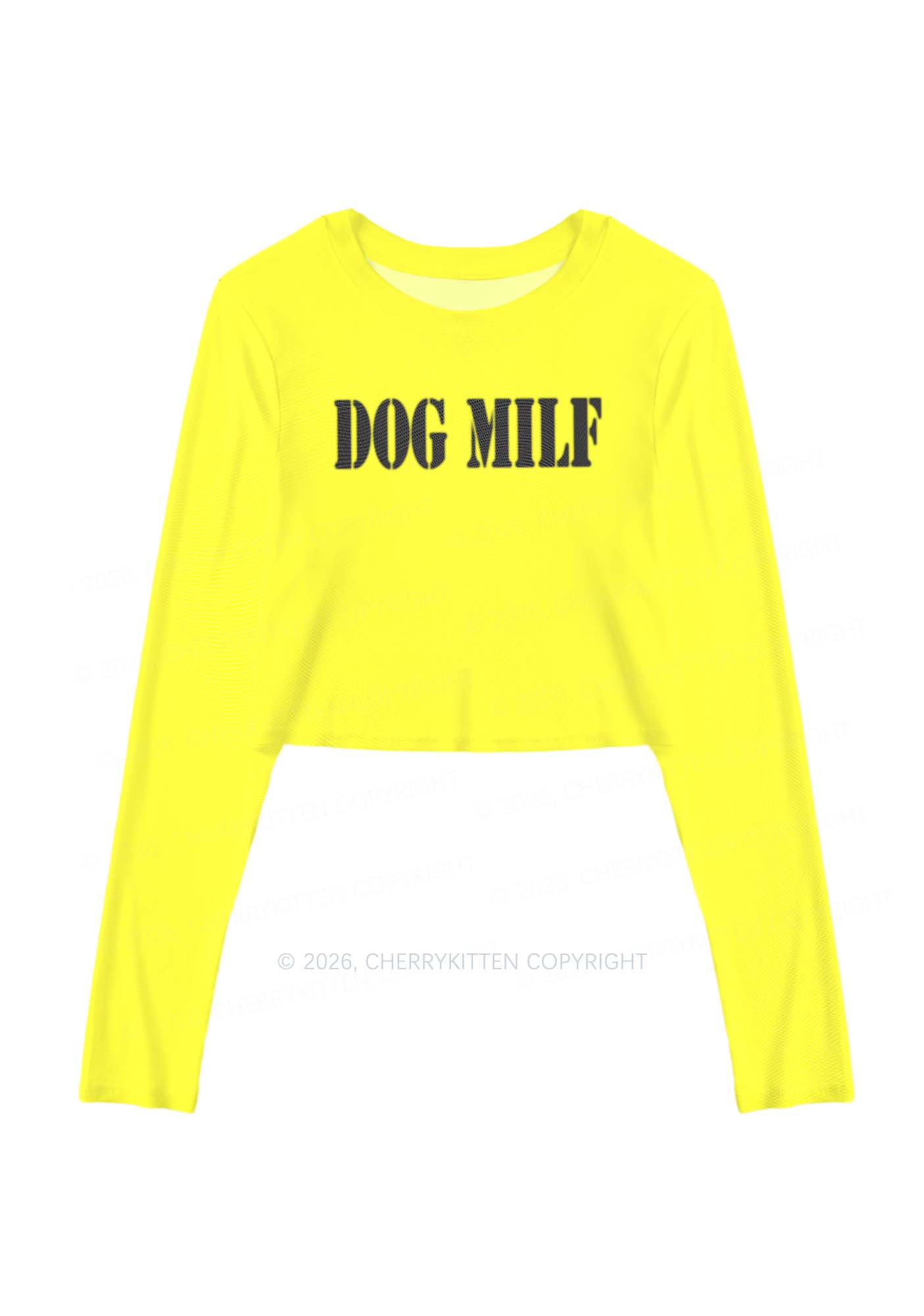 Dog Mxxf Y2K Mesh Long Sleeve Crop Top Cherrykitten