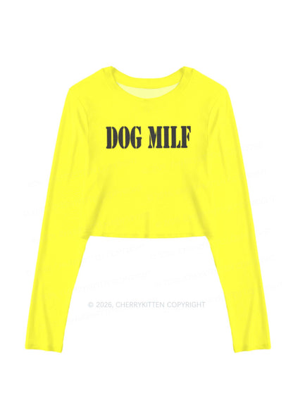 Dog Mxxf Y2K Mesh Long Sleeve Crop Top Cherrykitten