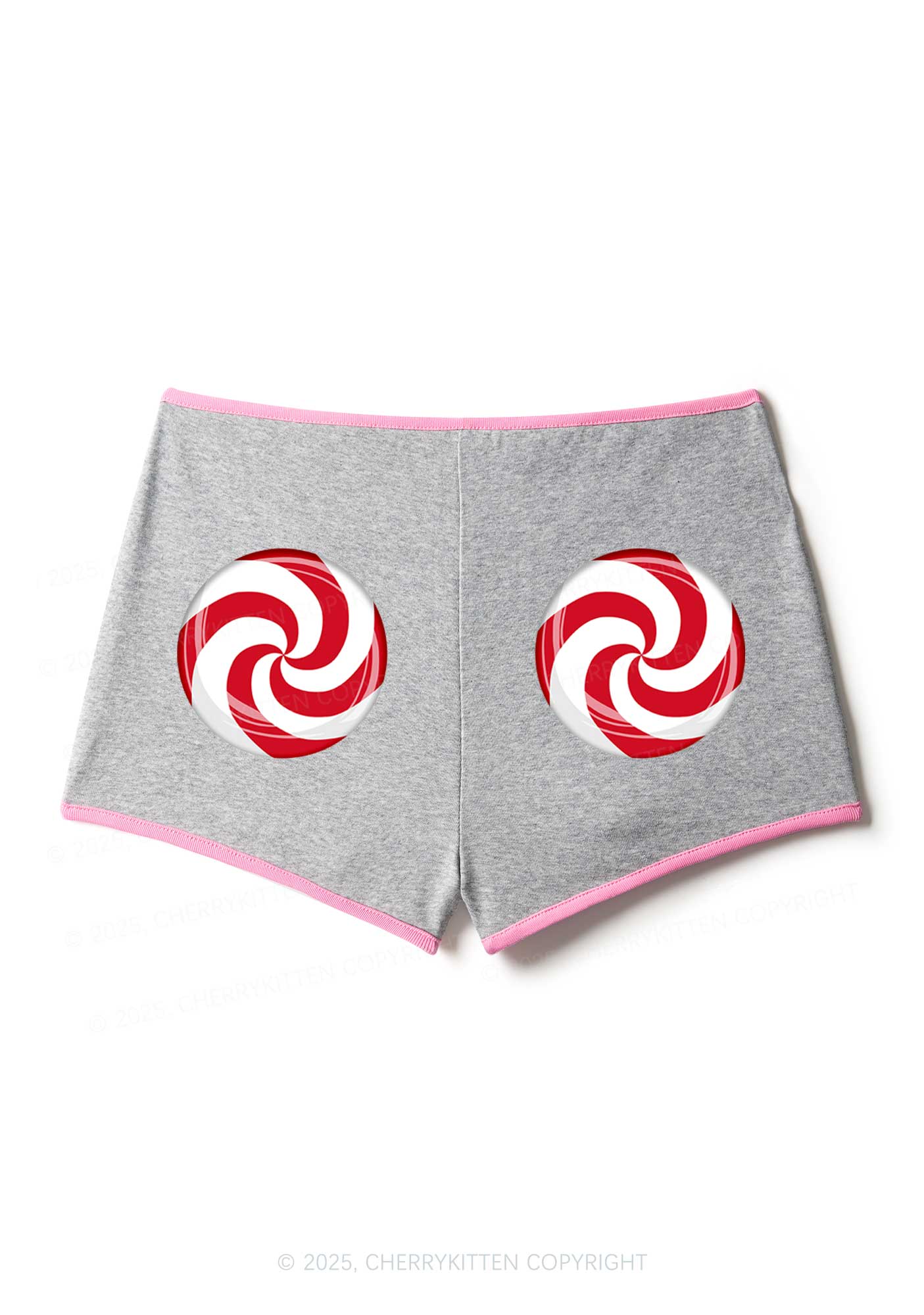 Christmas Sugar Swirl Y2K Booty Shorts Cherrykitten