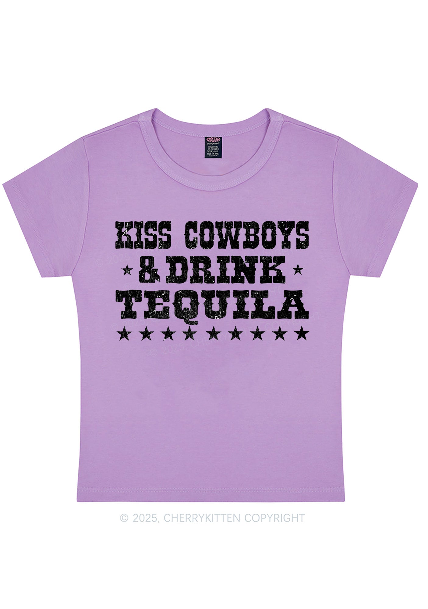 Kiss Cowboys Y2K Baby Tee Cherrykitten