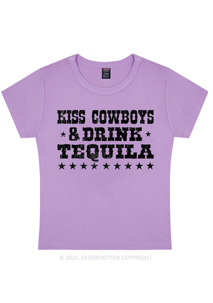 Kiss Cowboys Y2K Baby Tee Cherrykitten