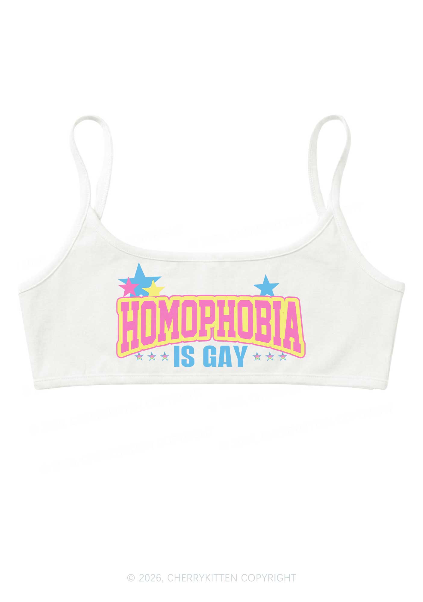 Homophobia Is Gay Pride Y2K Super Crop Cami Cherrykitten
