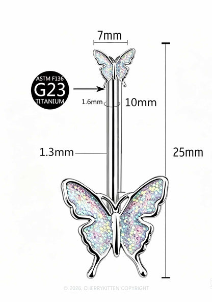 1pc Butterfly Titanium Y2K Navel Piercing Cherrykitten
