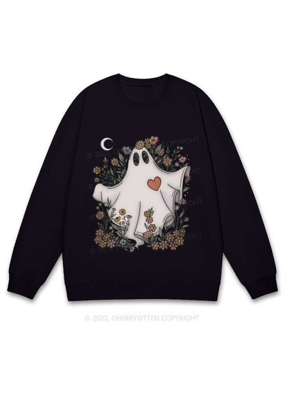 Halloween Floral Ghost Y2K Sweatshirt Cherrykitten