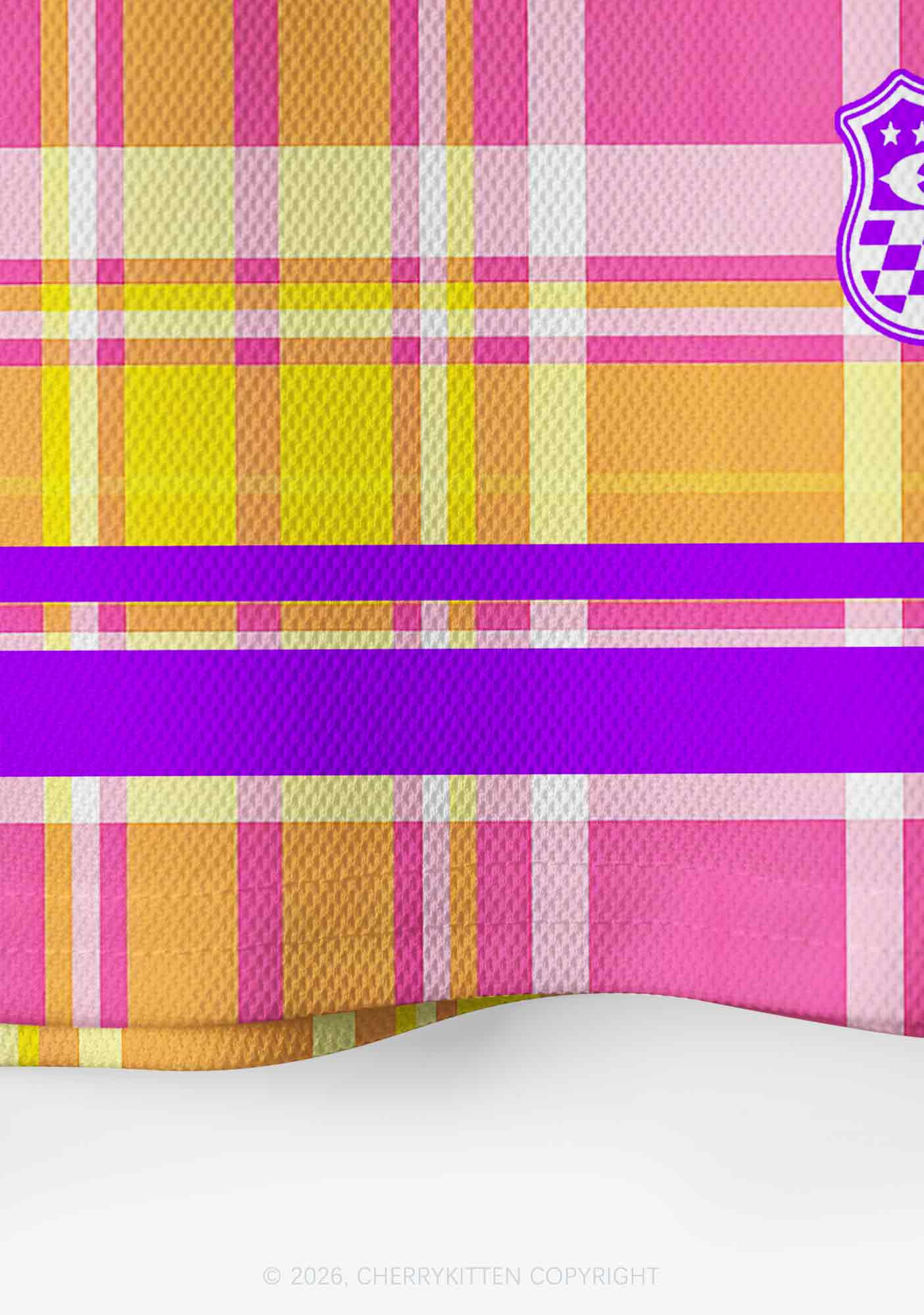 Smoke Blunt Yellow Plaid Y2K Crop Sport Jersey Shirts Cherrykitten