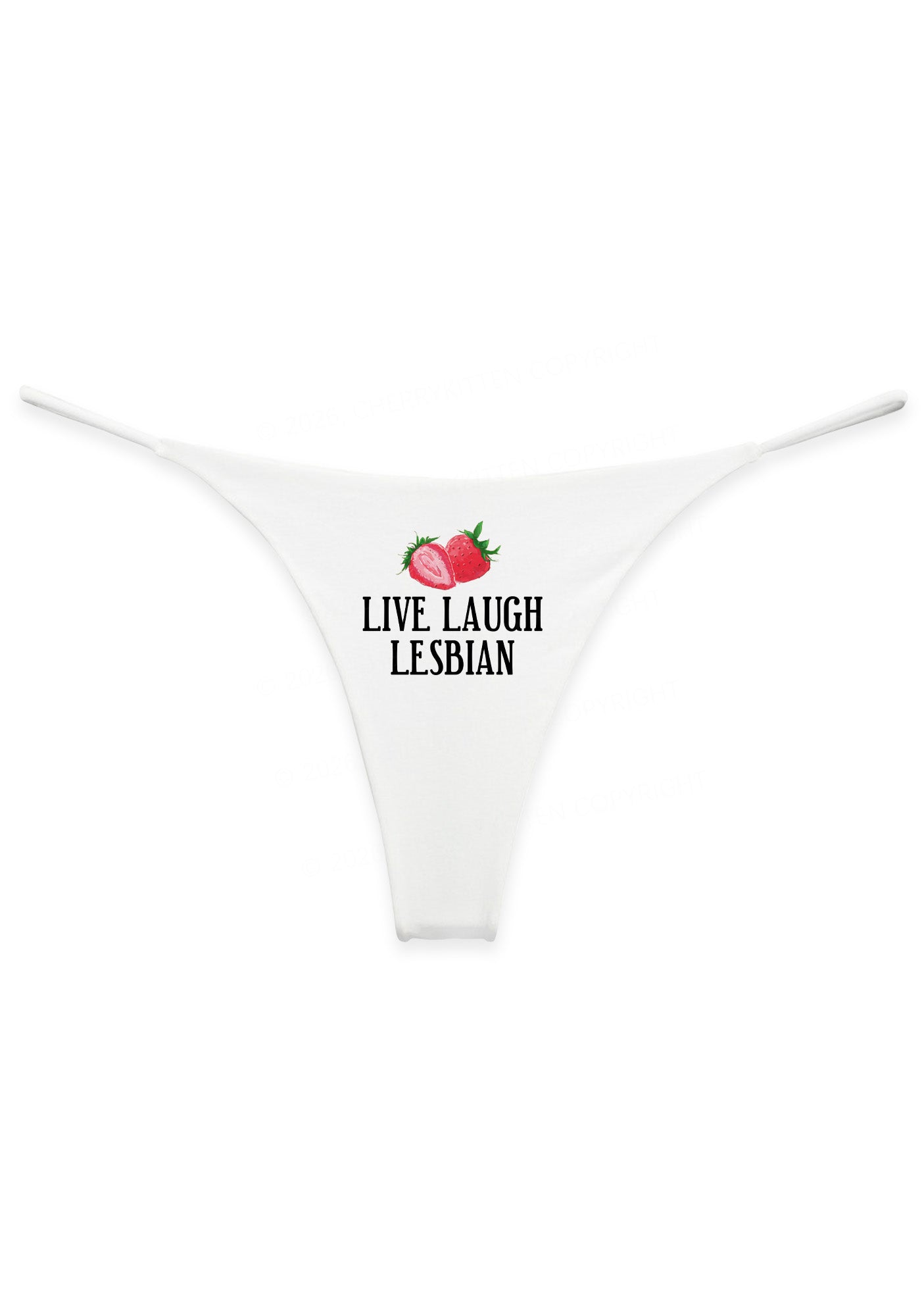 Live Laugh Lesbian Pride Y2K Bikini String Thong Cherrykitten
