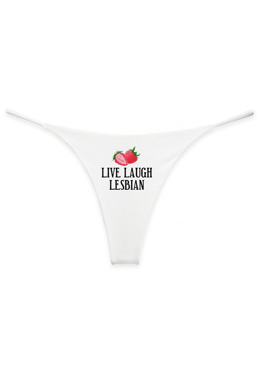 Live Laugh Lesbian Pride Y2K Bikini String Thong Cherrykitten