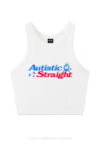 Autistic Straight Pride Y2K Crop Tank Top Cherrykitten