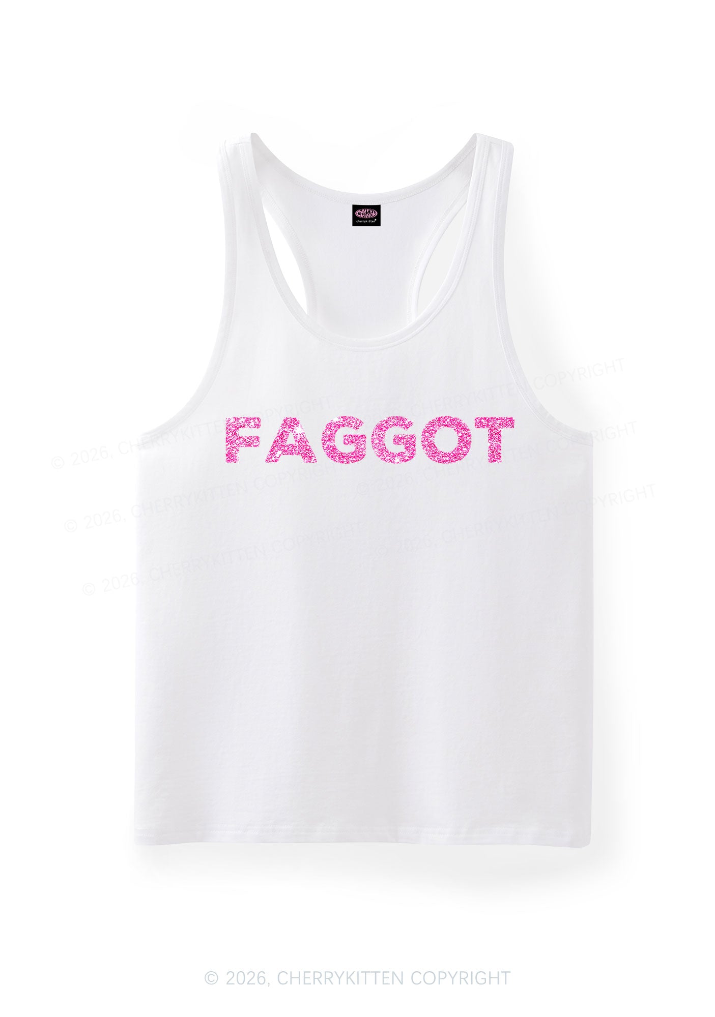 Glitter Faggot Pride Y2K Men Racerback Tank Top Cherrykitten