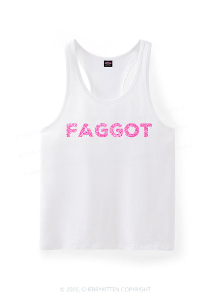 Glitter Faggot Pride Y2K Men Racerback Tank Top Cherrykitten