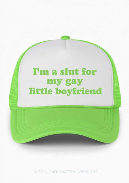 Slxt For My Gay BF Valentine's Day Y2K Colorblock Trucker Hat Cherrykitten